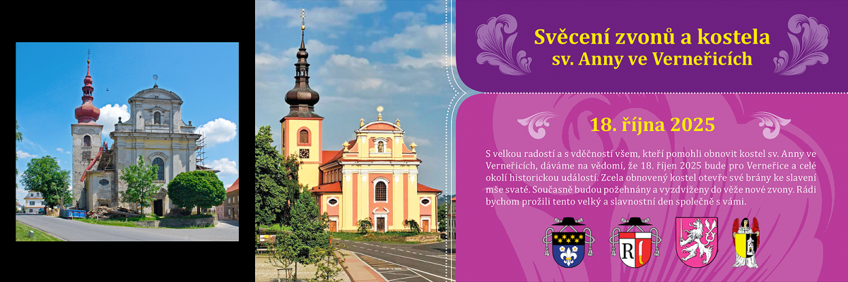 Svěcení kostela sv. Anny ve Verneřicích a jeho 4 nových zvonů 18. října 2025